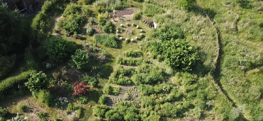 Vue aérienne de la ferme